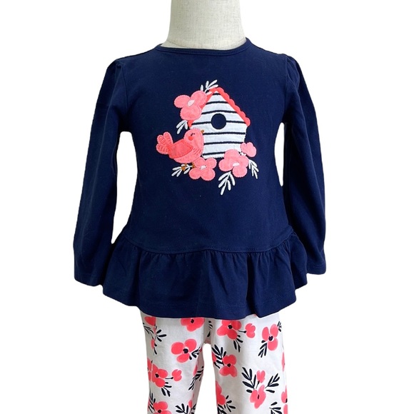 Gymboree Baby Boats & Blooms Flower Bird Shirt & Pants Outfit 2-Piece Set - Picture 16 of 16